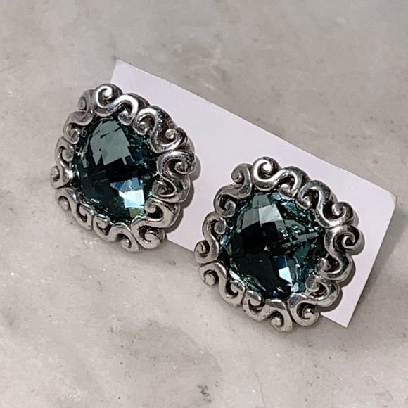 Brighton Swarovski Crystal Vintage Pierced Ear Earrings - Picture 1 of 7